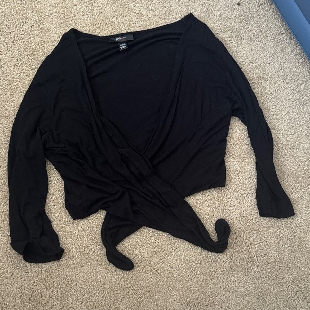 Style & Co. Black Wrap Blouse